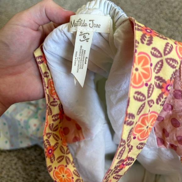 Matilda Jane Happy & Free Dotted Sky Dress Sz 6 Girl’s Stripes Sleeveless Floral - Picture 4 of 10